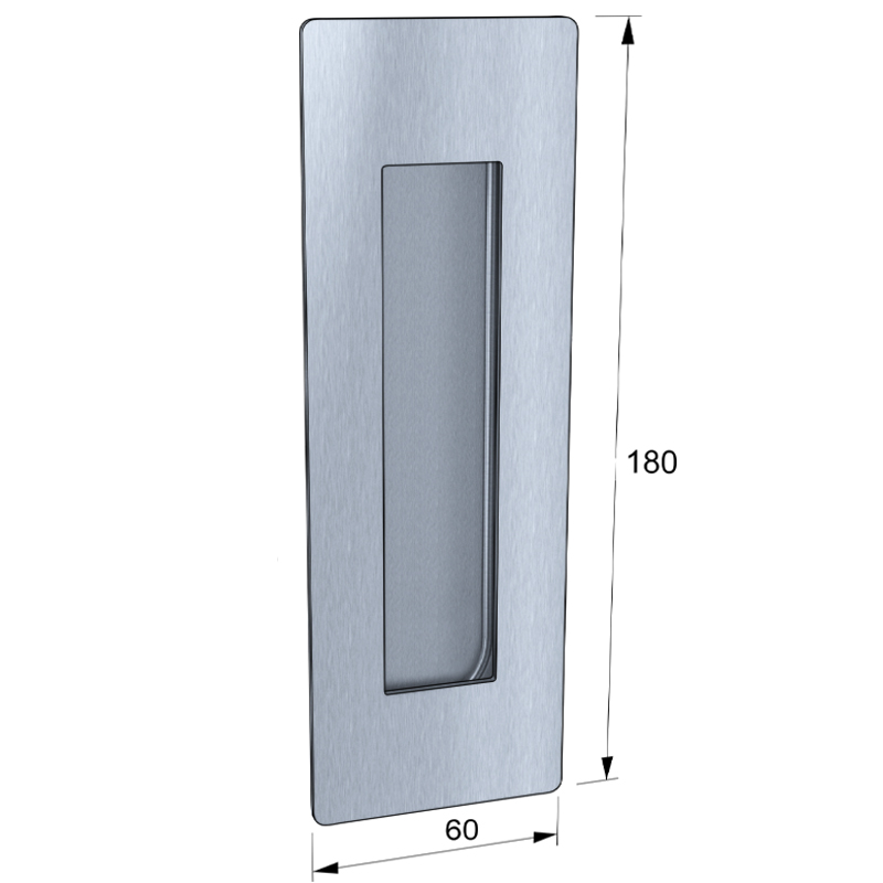 ΧΟΥΦΤΑ ΣΥΡΟΜΕΝΗΣ ΠΟΡΤΑΣ 180x60 mm / ΙΝΟΞ ΜΑΤ